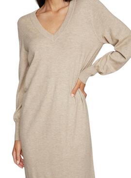 Vestido Vila Vicomfy beige para mujer