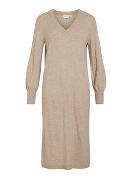 Vestido Vila Vicomfy beige para mujer