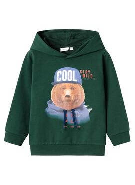 Sudadera Name It Bear verde para niño