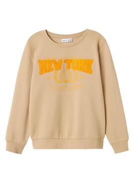 Sudadera Name It Lamane beige para niño