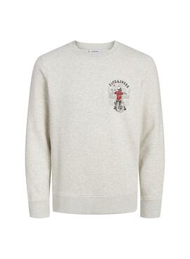 Sudadera Jack and Jones Skull blanco para niño