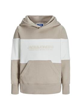 Sudadera Jack and Jones Elegacy beige para niño