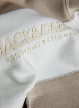 Sudadera Jack and Jones Elegacy beige para niño