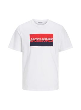 Camiseta Jack and Jones Nolan blanco para niño