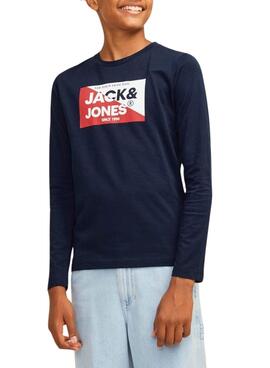 Camiseta Jack and Jones Nolan long azul para niño