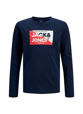 Camiseta Jack and Jones Nolan long azul para niño