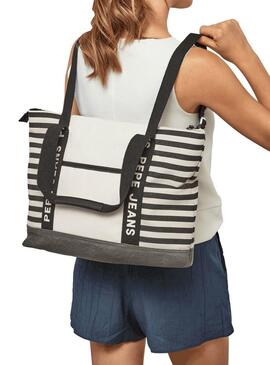 Bolso Pepe Jeans Zoey Lottie Blanco y Negro