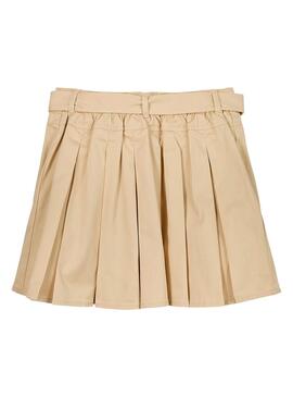 Falda Tommy Hilfiger Pleated beige para niña