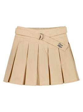 Falda Tommy Hilfiger Pleated beige para niña