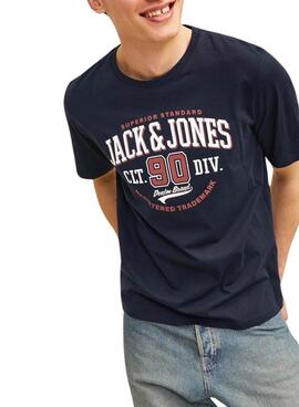 Camiseta Jack and Jones Logotipo marino para hombre