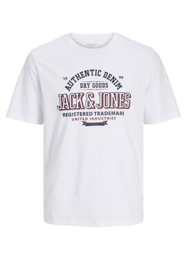 Camiseta Jack and Jones Logotipo blanco para hombre