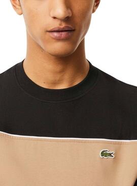 Camiseta Lacoste Band negro y beige para hombre