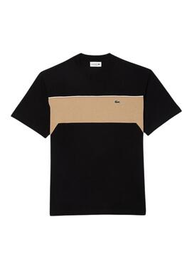 Camiseta Lacoste Band negro y beige para hombre