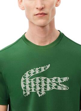 Camiseta Lacoste Monograma verde para hombre