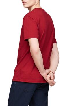 Camiseta Tommy Jeans Signature Twist rojo para hombre