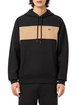 Sudadera Lacoste Band negro y beige para hombre