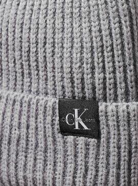 Gorro Calvin Klein Jeans Monogram gris niño y niña