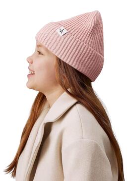 Gorro Calvin Klein Jeans Monogram rosa