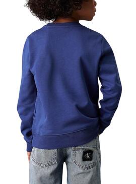 Sudadera Calvin Klein Monogram azul para niños