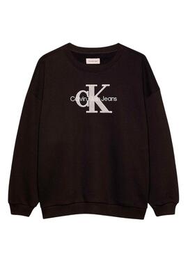 Sudadera Calvin Klein Jeans Teddy Monologo negro