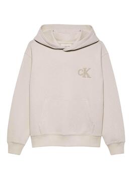 Sudadera Calvin Klein Jeans Bonded beige para niño