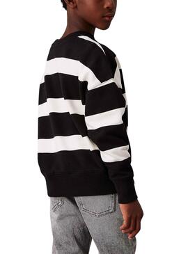 Sudadera Calvin Klein Jeans Striped blanco y negro