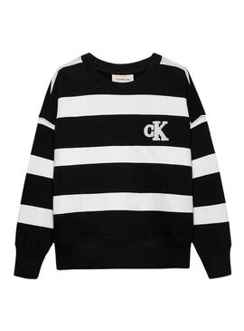 Sudadera Calvin Klein Jeans Striped blanco y negro