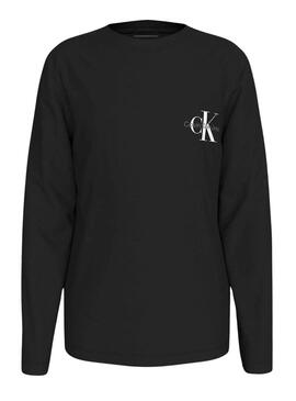 Camiseta Calvin Klein Long Monologo negro niños