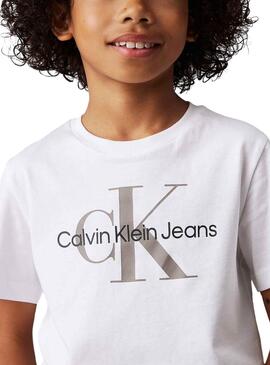 Camiseta Calvin Klein Jeans Monogram blanco 