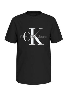 Camiseta Calvin Klein Monogram negro para niños