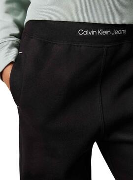 Pantalón Calvin Klein Jeans Fleece negro para niño