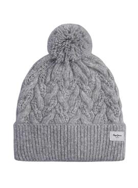 Gorro Pepe Jeans Wallis gris para mujer