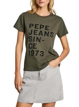 Camiseta Pepe Jeans Gio verde para mujer