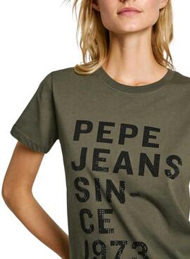 Camiseta Pepe Jeans Gio verde para mujer