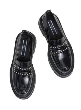 Mocasines Pepe Jeans Queen negro para mujer