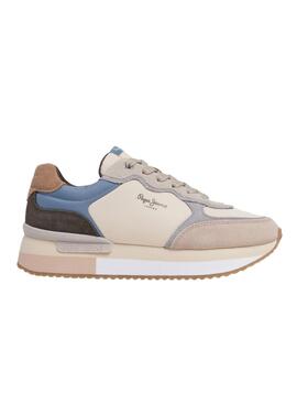 Zapatillas Pepe Jeans Rusper Mania beige y rosa para mujer