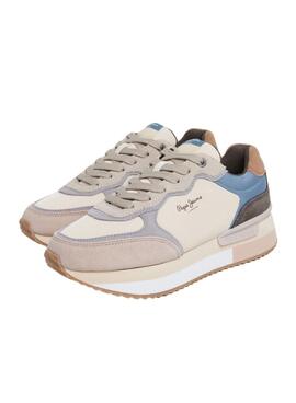 Zapatillas Pepe Jeans Rusper Mania beige y rosa para mujer