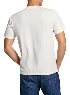 Camiseta Pepe Jeans Axel blanco roto para hombre