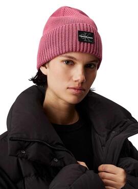 Gorro Calvin Klein Jeans Mono Logo rosa para mujer