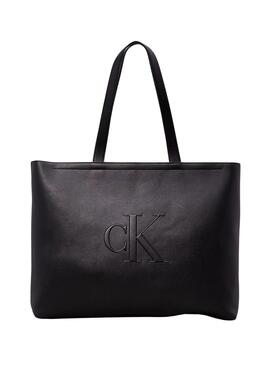 Bolso Calvin Klein Jeans Sculpted tote negro para mujer