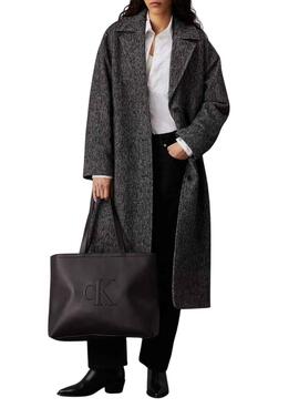 Bolso Calvin Klein Jeans Sculpted tote negro para mujer