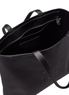 Bolso Calvin Klein Jeans Sculpted tote negro para mujer