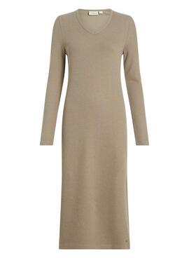 Vestido Calvin Klein Jeans Rib beige para mujer