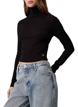 Jersey Calvin Klein Jeans Label negro para mujer