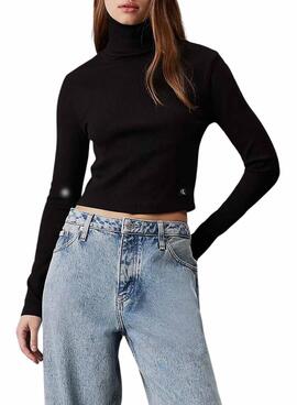 Jersey Calvin Klein Jeans Label negro para mujer