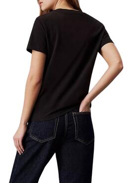 Camiseta Calvin Klein Jeans Chenille negro para mujer