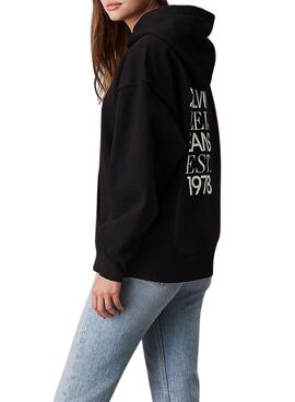 Sudadera Calvin Klein Jeans Mixed logo negro para mujer