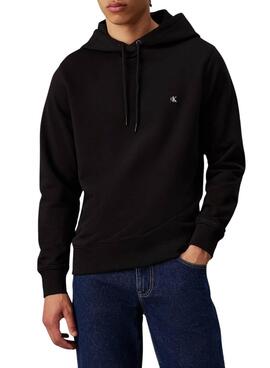 Sudadera Calvin Klein Jeans básica con capucha negro para hombre