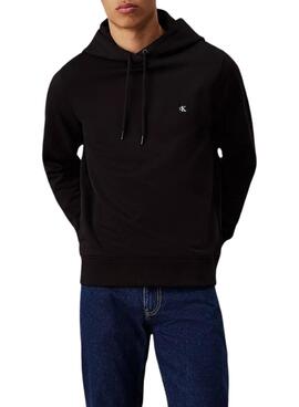 Sudadera Calvin Klein Jeans básica con capucha negro para hombre