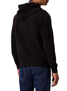 Sudadera Calvin Klein Jeans básica con capucha negro para hombre